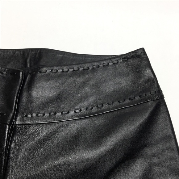 ❌SOLD❌ € Cache Black 100% Leather Pants Woven K15 - Picture 6 of 8